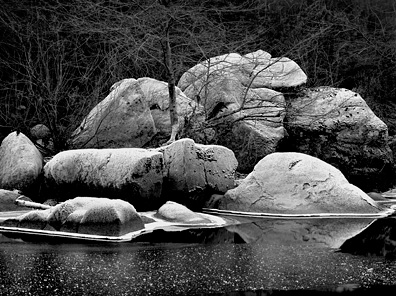 Frost Covered Boulders by John Sexton